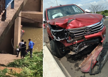 Motorista se envolve em acidente e em seguida se joga da ponte Wall Ferraz em Teresina